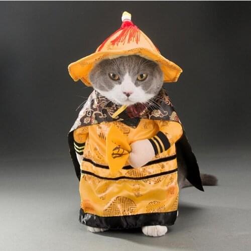NACOCO Dog Chinese Traditional Tang Costumes for Halloween Spring Festival Christmas Pet Costume in Ancient Imperial Style Cat