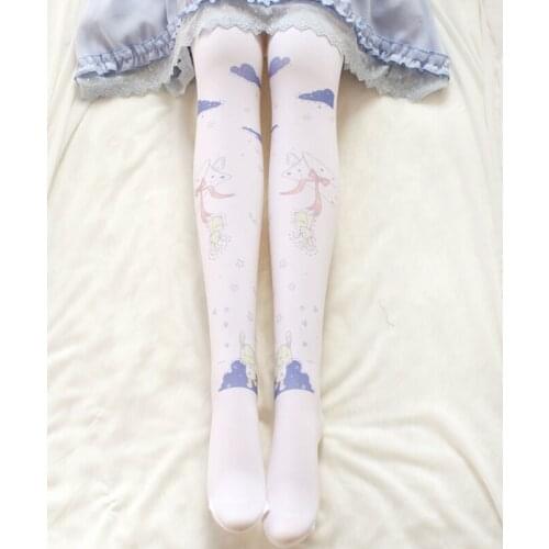 Japanese small fresh sweet Lolita lolita soft sister stockings cute girl lo Mother Bear printing bottoming socks