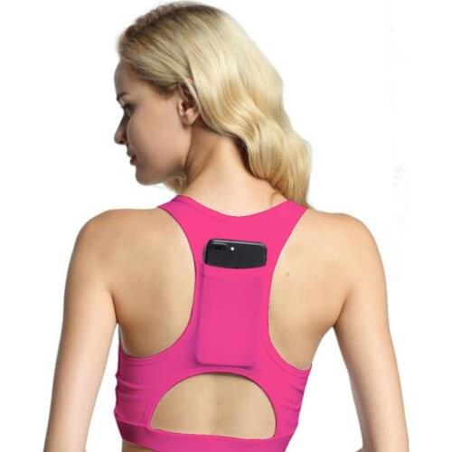 Women Back Pocket High Shock Fitness Sports Bra Women Shakeproof Yoga Bras Full Cup Fitness Bras Gym Sport Top Underwear