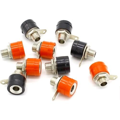 10pcs/lot 4mm Banana Binding Post Socket Insert Connector Nickel Plated Diy Tester Instrument Terminal Electrical Supplies