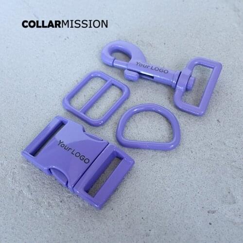 10pcs/lot(metal buckle+adjust buckle+D ring+metal dog clasp)20mm and 25mm, We provide engraving service customize LOGO 7 colours