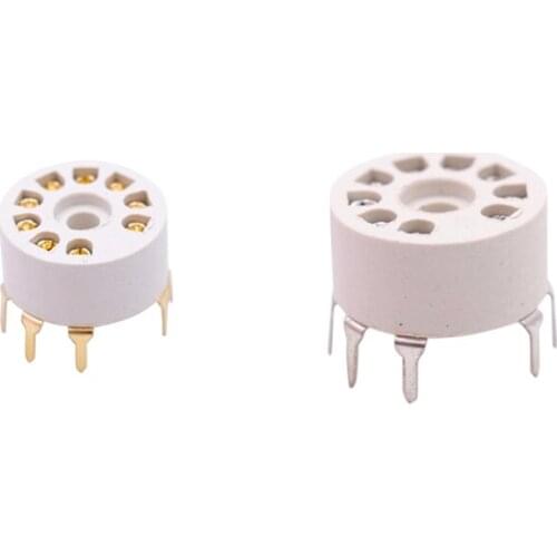 10PCS PCB Mount Plastic 9Pin Vacuum Tube Socket for 12AX7 12AT7 12AU7 EL84 6N1 ECC82 ECC83 Hifi Audio TUBE AMP