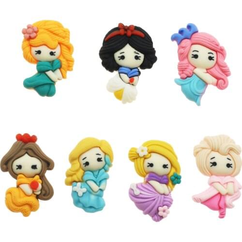 10pcs Charm Assorted Flat Back Resin Princesses Cute Girls Embellishments DIY Craft Making Flatbacks Phone Case Decors 2-3cm