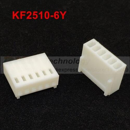 50pcs/lot KF2510 KF2510-6Y 2510 6P Female connector housing 2.54mm Pitch 6pin free shipping