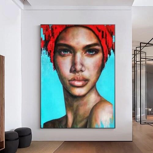 Black African Woman Canvas Paintings Beautiful Portrait Posters and Prints Wall Art Pictures for Living Room Wall Decor Cuadros