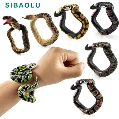Halloween Childrens simulation snake Bracelet Animal model figurine home decor miniature fairy garden decoration accessories