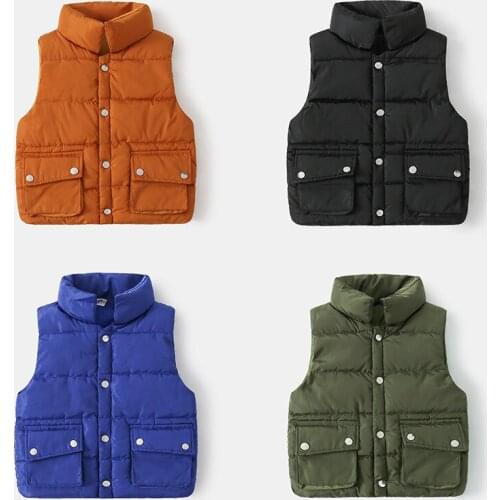 Child Waistcoat Children Outerwear Vest Boys Jackets Winter Coats Kids Clothes Warm Cotton Baby Boys Girls Vest for Girls 3-8Y