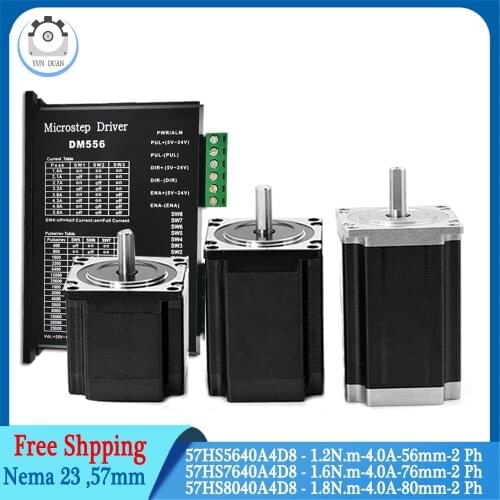 Driver Nema23 Stepper Motor 57mm 2 Phase 4A 1.2Nm 1.6Nm 1.8Nm for 3D Printer CNC DM556 5.6A NEMA34 Digital Stepper Driver Kits