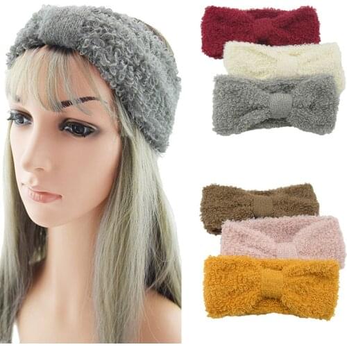 Headwear Solid Bandanas Knotted Crochet Elastic Hair Band Hair Accessories Handmade Turban Winter Warm Knit Headbands For Women