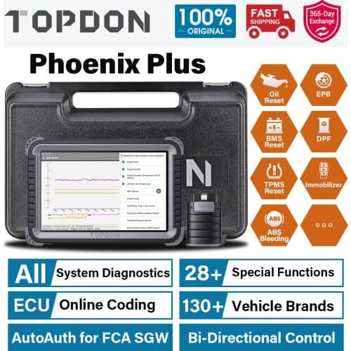 Topdon Phoenix Plus OBD2 II Full Function Diagnostic Automotive Professional Diagnosis Diagnost ECU Coding Car Diagnostic Tool