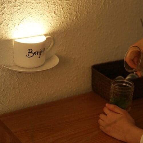 Creative smart night lights new strange LED sound control sensing shiny cup night lamp USB charging doodle decorative wall light