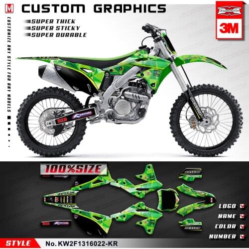 KUNGFU GRAPHICS Dirt Bike Decals Vehicle Vinyl Wraps Custom Sticker Kit for KX250F KX 250F 2013 2014 2015 2016