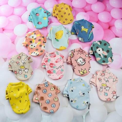 Cute Print Small Dog Hoodie Coat Jackets Winter Warm Pet Clothes for Chihuahua Sweatshirt Puppy Cat Pullover Dogs Pets Clothing