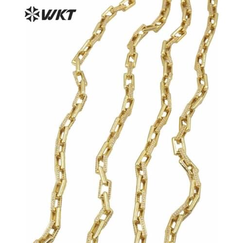 BC144 China Supplier Brass Chain For Necklace DIY Making Gold Plated Necklace Chain Toq Quality Chain One Meter