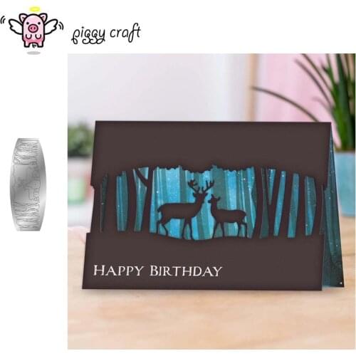 Piggy Craft metal cutting dies cut die mold Forest deer background Scrapbook paper craft knife mould blade punch stencils dies