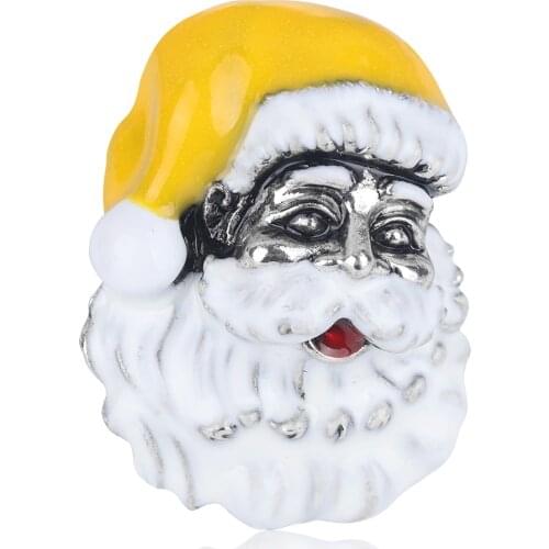 Cute Santa Claus Brooch Badge Red and Yellow Christmas Hat for Women Children Enamel Brooches Pin Jewelry Accessories