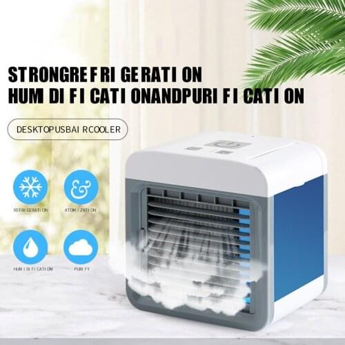 Mini Air Conditioner Portable Air Cooler USB Personal Space Cooler Fan Air Cooling Fan Rechargeable Fan Desktop For Car Home