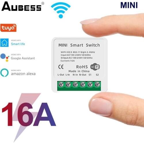 Mini Smart WiFi DIY Switch Supports 2 Way Control 16A Light Switch Smart Life/Tuya Remote Control With Alexa Google Smart Home