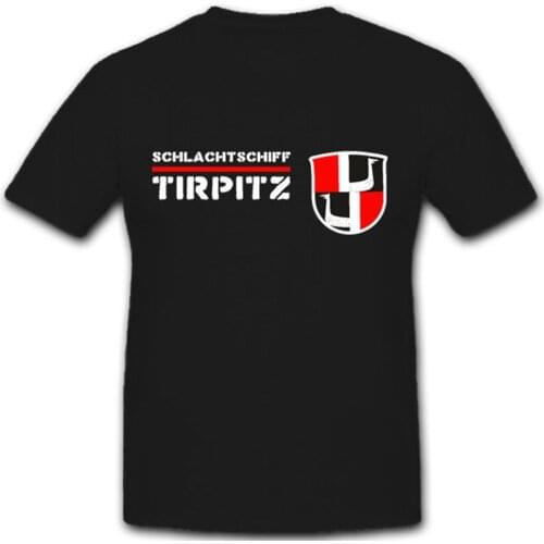 MenS T-Shirts Short Sleeve Print Tee Shirts Tirpitz Bismarck Klasse Wk Wappen Emblem Schlachtschiff Customize Tee Shirts