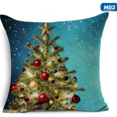 45*45cm Linen Christmas Tree 3D Printed Pillowcase Pillowcase Cover Cushion Bedding Cushion Cover Gift Modern Home Decor