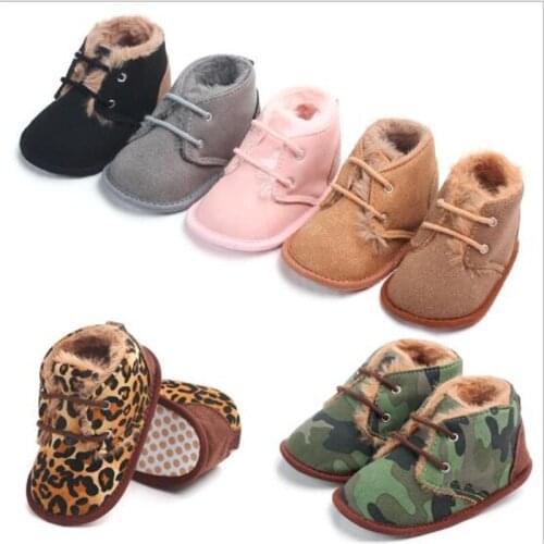 New Winter Baby Keep Warm Boots With Fur Infants Casual First walkers Antislip Newborn Sport Shoes Baby Winter Shoes