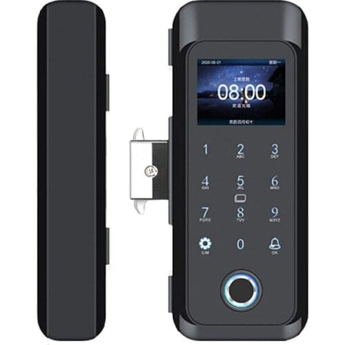 New 2021 Hot Arrival Sliding Glass Fingerprint Door Lock With Remote Control Function XM-508 Smart Frameless Glass Door Lock