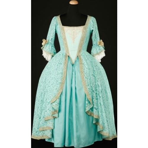 Costumebuy Victorian Dress Medieval Duchess Costume Vintage Renaissance Palace Rococo Court Princess Ruffle gown Wedding dress