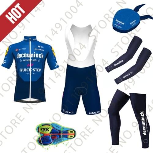 QUICK STEP 2021 Cycling Clothing 4pcs Set 20D Bike Shorts Suit Ropa Ciclismo Quick Dry Bicycling Jersey Maillot Sleeves Warmers