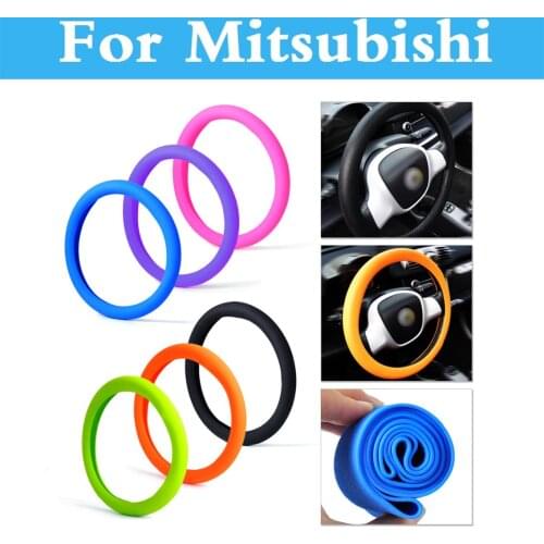 Silicone Steering Wheel Cover Shell Skidproof For Mitsubishi Outlander Pajero Mini RVR Space Star Mirage Montero Sport