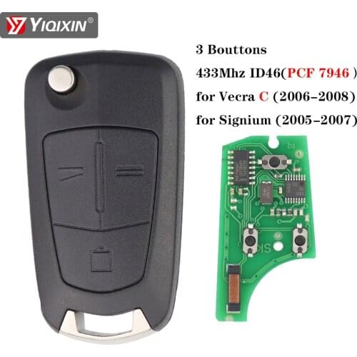 YIQIXIN Folding Remote Car Cover Key For Opel Vauxhall Vectra C (2006 - 2008) Signium (2005 - 2007) 3 Button 433MHZ PCF7946 Chip