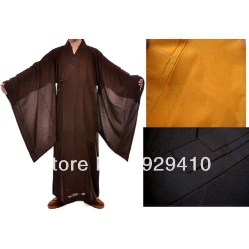 UNISEX 3colors Buddhism Shaolin monks abbot suits uniforms clothes robegown laymeditation HaiQing martial arts clothing great
