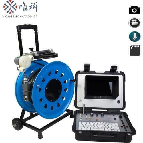 Vicam PT Rotating Camera Vertical Video 60m 80m 100m 120m Borehole Inspection Camera For Underwater Wells