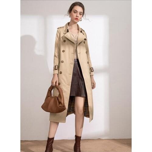 High-end windbreaker womens trench coats atmosphere british 2021 new mid-length autumn temperament brand boutique design