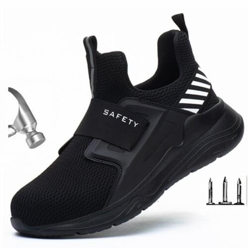 Steel Toe Cap Safety Shoes Mens Outdoor Non-slip Work Boots Lightweight Sneakers Protective Footwear Work Shoes Men