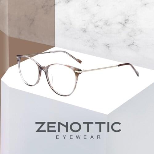 ZENOTTIC Vintage Acetate Square Glasses Frame Men Oversize Optical Myopia Hyperopia Eyeglasses Women CR-39 Lens Spectacle