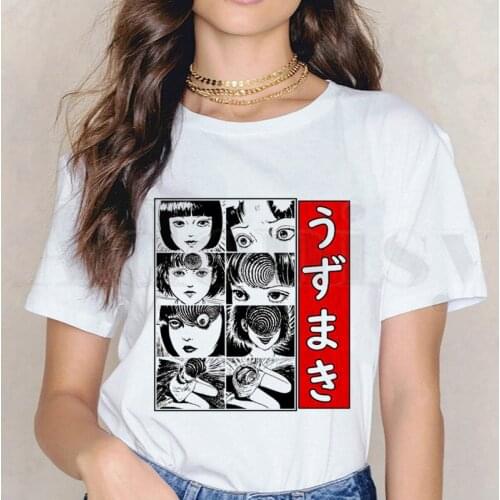 Womens T-shirt Manga Junji Ito Shintaro Kago Weeaboo Otaku Short Sleeve Female Tops Tees Harajuku Vogue VintageT Shirts