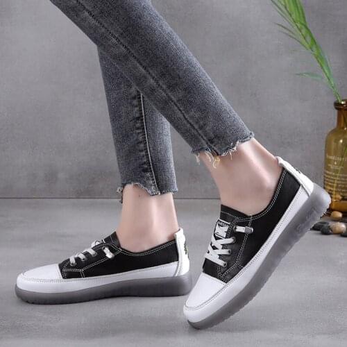 Woman Sneakers Spring and Autumn New Soft Anti-Slip Flat Students Leisure White Shoes