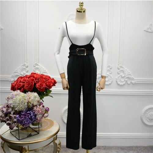 Alpha 2016 Womens Fashion Velvet Jumpsuit Metal Buckle Belt Spaghetti Strap Slim Waist Vintage Trumpet Trousers Black Wine Red