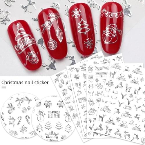1sheet Nail Stickers Decal snowflake envelope Christmas snowman winter nail decoration manicure stickers