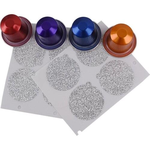 100Pcs Empty Nespresso Coffee Capsule With Lids Aluminum Foil Pods Adhesive Accessories