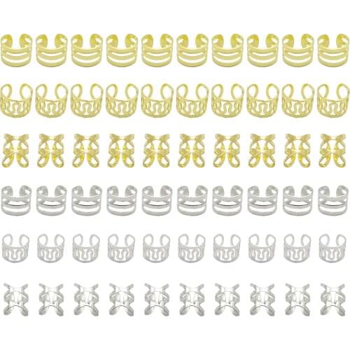 100Pcs Gold/Silver Adjustable Hair Braids Dreadlock Beads Micro Rings Link Tube Cuffs Clips 7mm Hole Styling Accessories