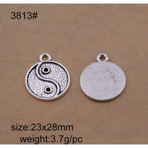 35pcs Vintage Antique Silver TaiChi YingYang Charms Pendant Fit Bracelets Necklace DIY Metal Jewelry Making