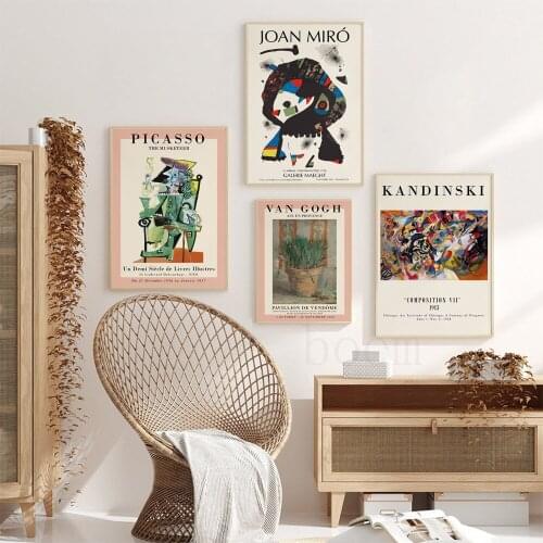 5D DIY Diamond Painting Van Gogh Retro Posters And Prints By Basquette Miro Abstract Mosaic Artist Home Decoration