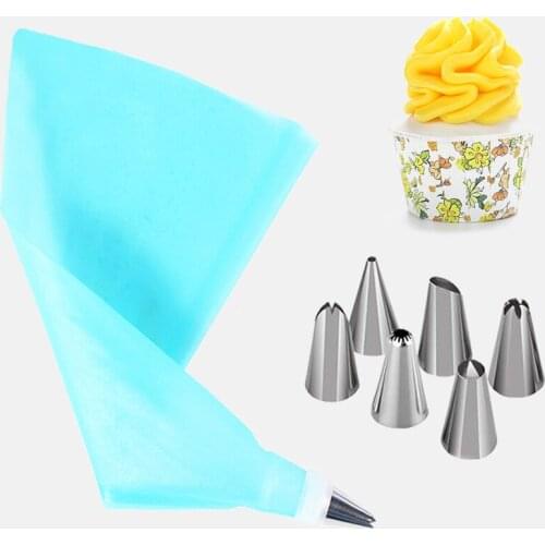 8 PCS/set Stainless Steel Pastry Nozzles with Pastry Bag DIY Decorating Cake Icing Fondant Confectionery tools silicone mold