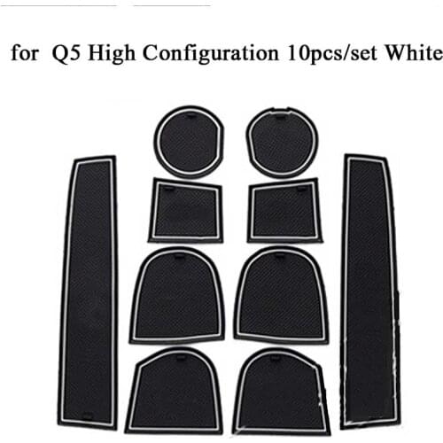 Car Door Pad for Audi Q5 High/Low Configuration Gate Slot Mat Cup Holder Non-slip Mat Cushion Interior Decoration Accessories