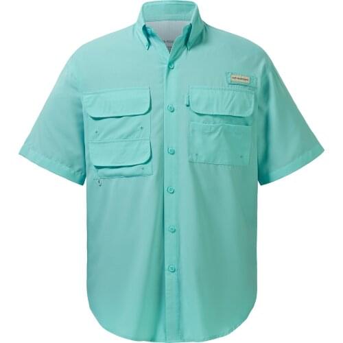 Bassdash UPF 50 Men’s Fishing Dress Shirt Button Down Woven Short Sleeve Outdoor