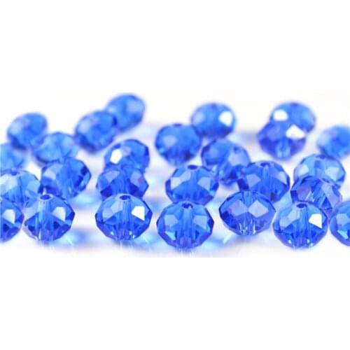 Free Shipping Middle Blue 4mm 6mm 8mm Glass Czech Crystal Beads Wheel Bead Bracelet Necklace Jewelry Making DIY