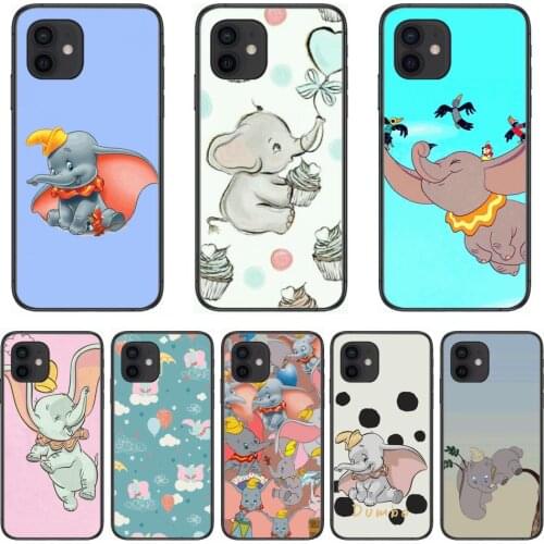 Disney Dumbo Flying Elephant Style Phone Case cover For iphone 12 pro max 11 8 7 6 s XR PLUS X XS SE 2020 mini black cell she