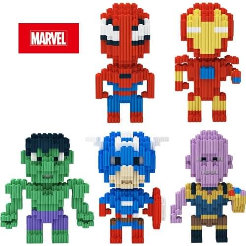 Disneys New Style Avengers Small Building Blocks Spiderman Iron Man Cartoon Animal Model Educational Game Graphics Disney Toys