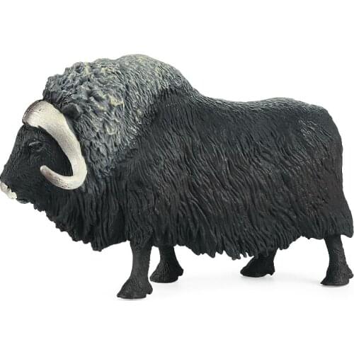 Hot Sale Arctic Musk Ox Cattle Plastic PVC Simulation Cow Model Action Figures Collecting Toys Kid Cognition Toy Gift